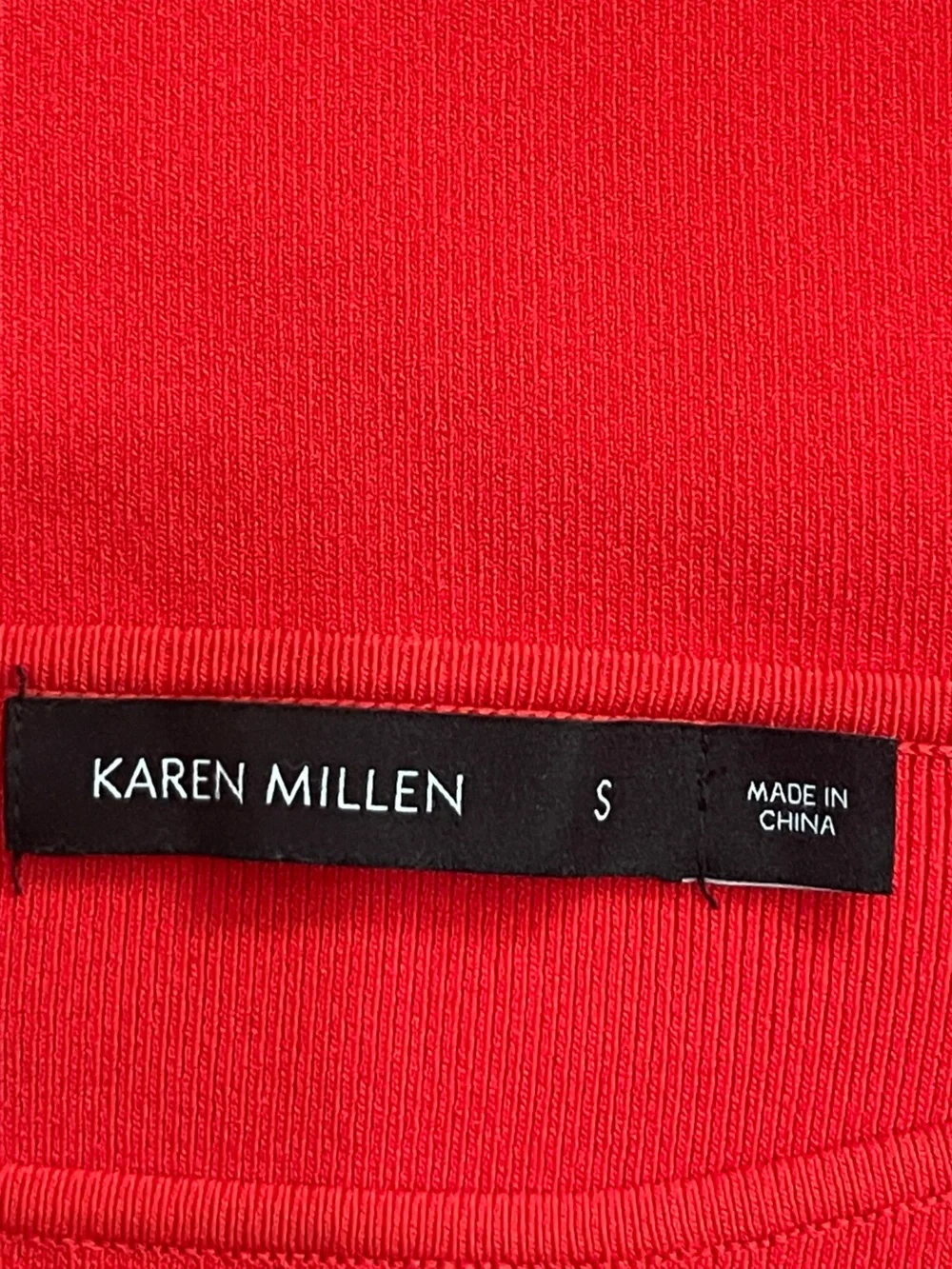 KAREN MILLEN Fluted Sleeve Dress Red Knit Sweater Lace Flared Sleeve Small - Picture 6 of 8